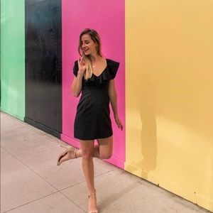 Black Ruffle Sleeve Dress